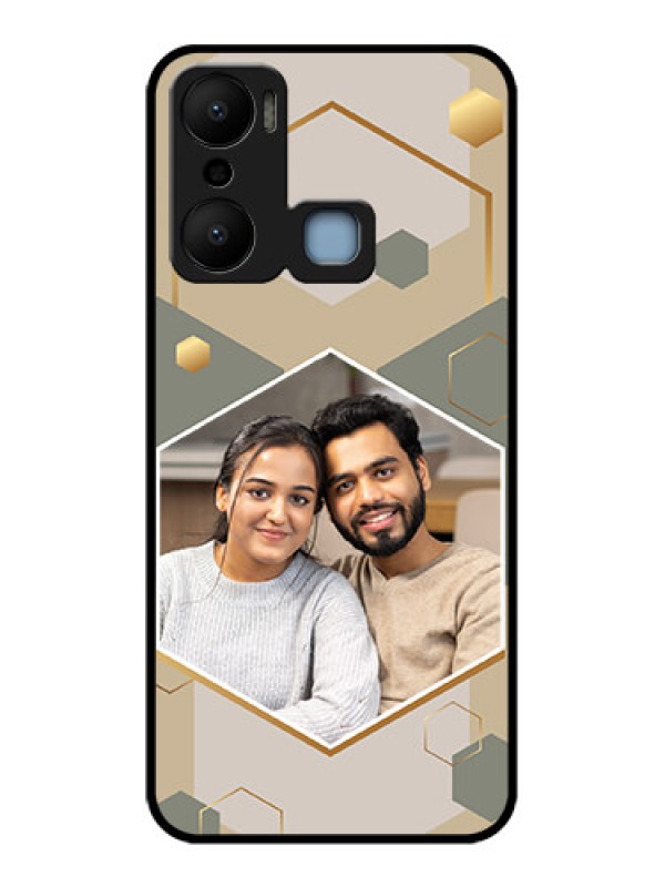 Custom Infinix Hot 20 Play Custom Metal Phone CaseStylish Hexagon Pattern Design