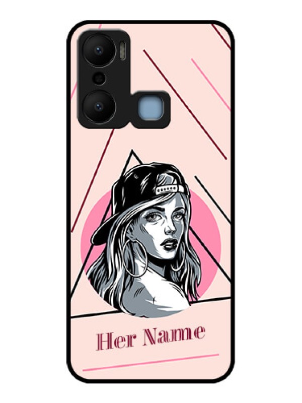 Custom Infinix Hot 20 Play Custom Metal Phone CaseRockstar Girl Design