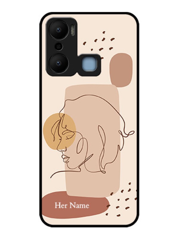 Custom Infinix Hot 20 Play Custom Metal Phone CaseCalm Woman Line Art Design