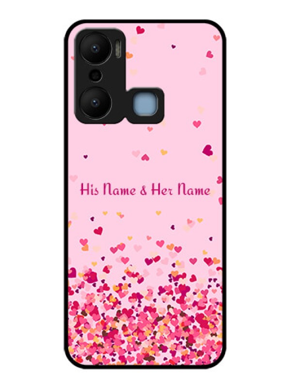 Custom Infinix Hot 20 Play Custom Metal Phone CaseFloating Hearts Design