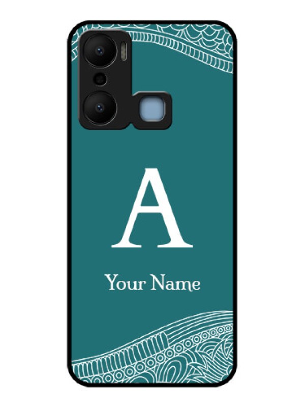 Custom Infinix Hot 20 Play Custom Metal Phone CaseLine Art Pattern With Custom Name Design