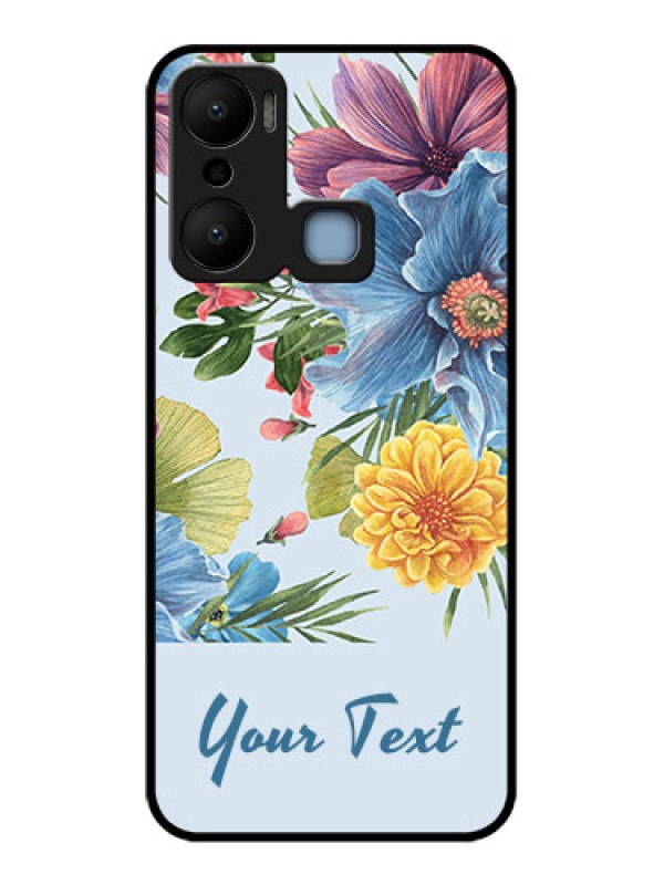 Custom Infinix Hot 20 Play Custom Metal Phone CaseStunning Watercolored Flowers Painting Design