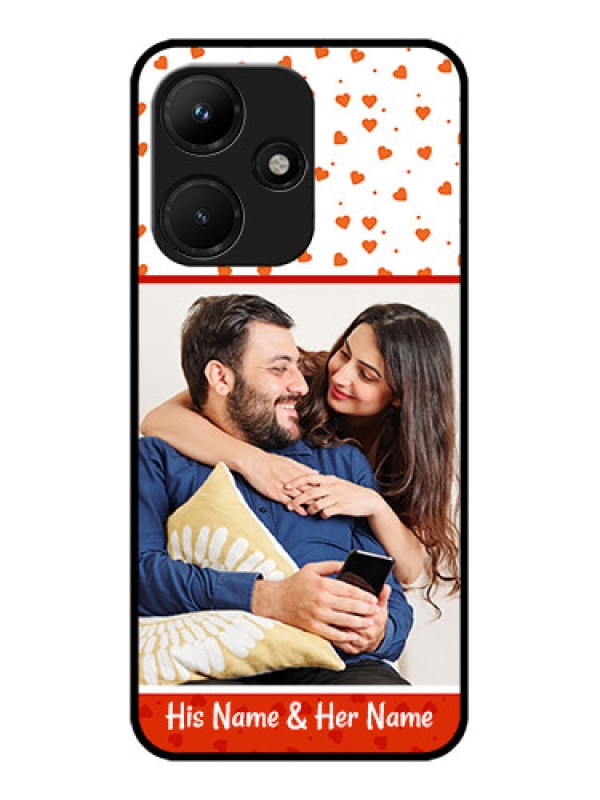 Custom Infinix Hot 30I Custom Metal Phone CaseOrange Love Symbol Design