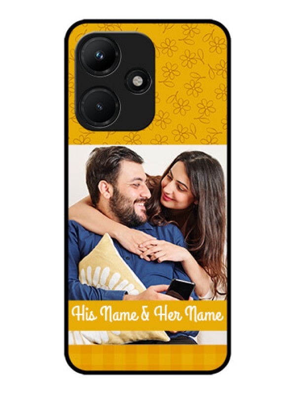 Custom Infinix Hot 30I Custom Metal Phone CaseYellow Floral Design