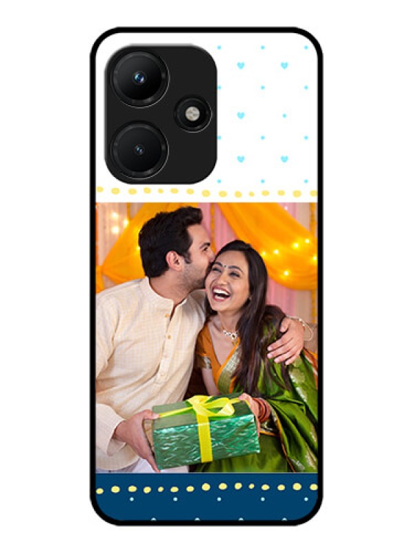 Custom Infinix Hot 30I Custom Metal Phone CaseWhite And Blue Abstract Design