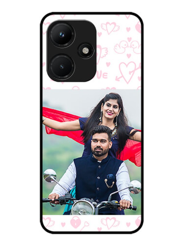 Custom Infinix Hot 30I Custom Metal Phone CasePink Flying Heart Design