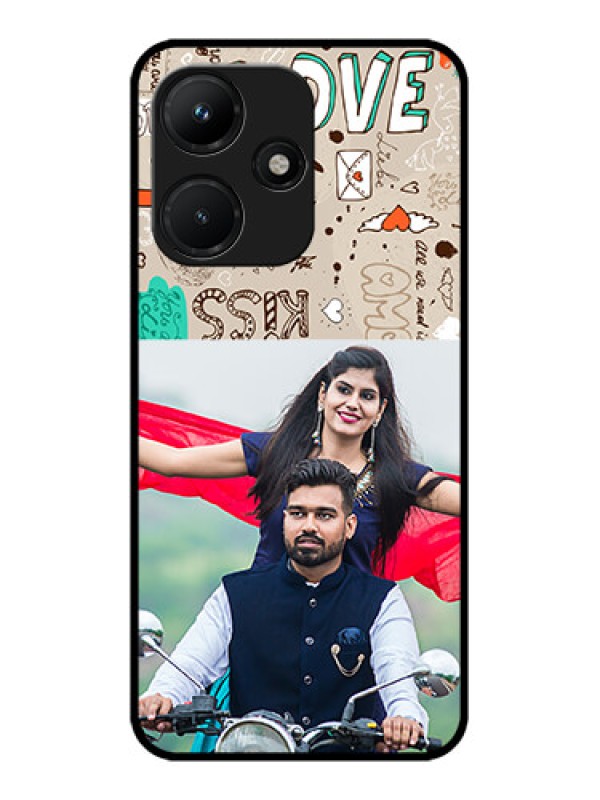 Custom Infinix Hot 30I Custom Metal Phone CaseLove Doodle Pattern