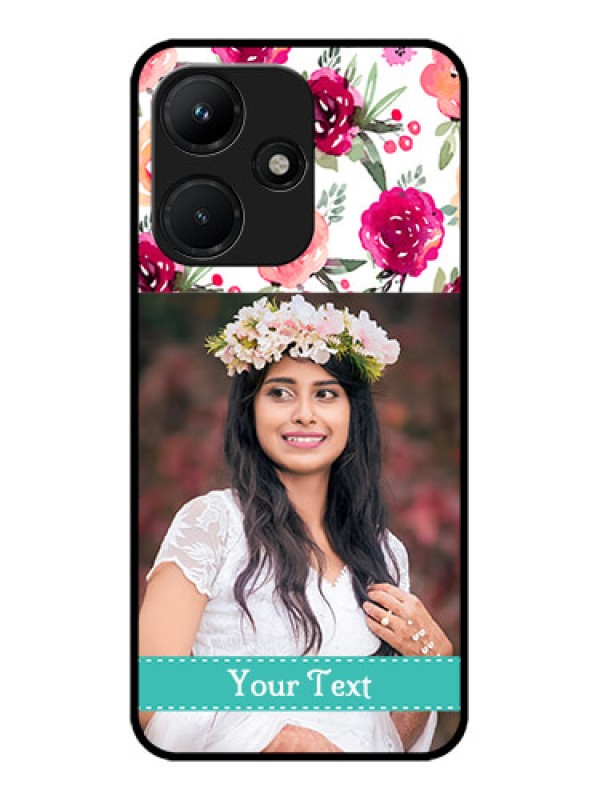 Custom Infinix Hot 30I Custom Metal Phone CaseWater Colors Floral Design