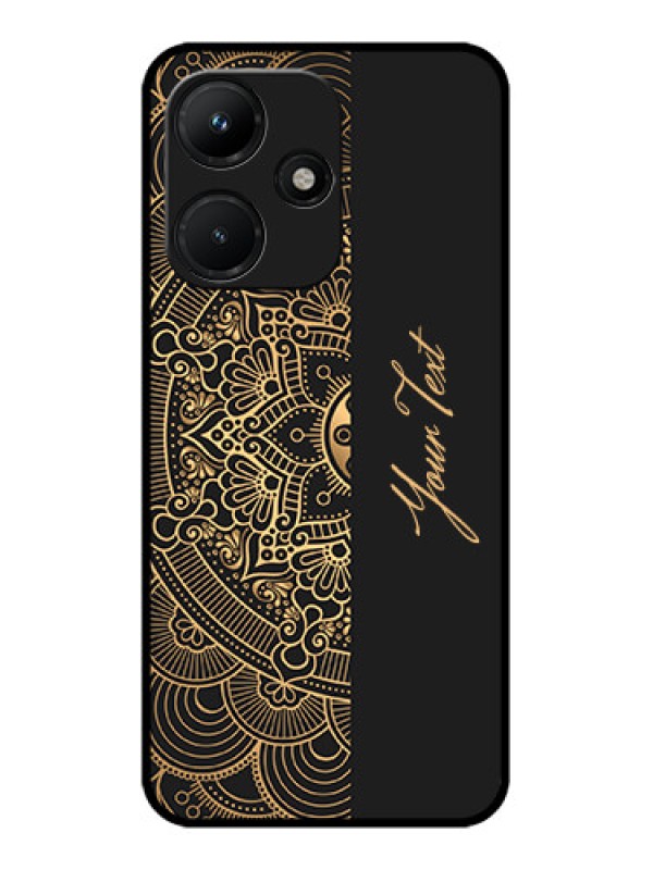 Custom Infinix Hot 30I Custom Metal Phone CaseMandala Art With Custom Text Design