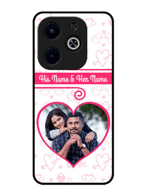 Custom Infinix Hot 40I Custom Metal Phone CaseHeart Shape Love Design