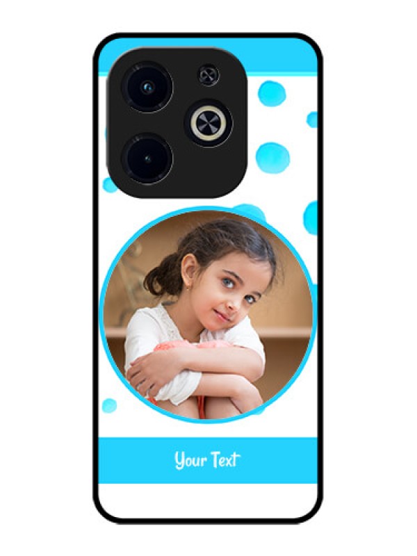 Custom Infinix Hot 40I Custom Metal Phone CaseBlue Bubbles Pattern Design