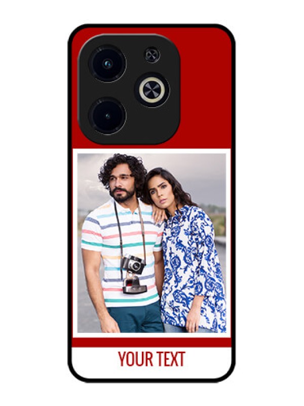 Custom Infinix Hot 40I Custom Metal Phone CaseRed Color Design