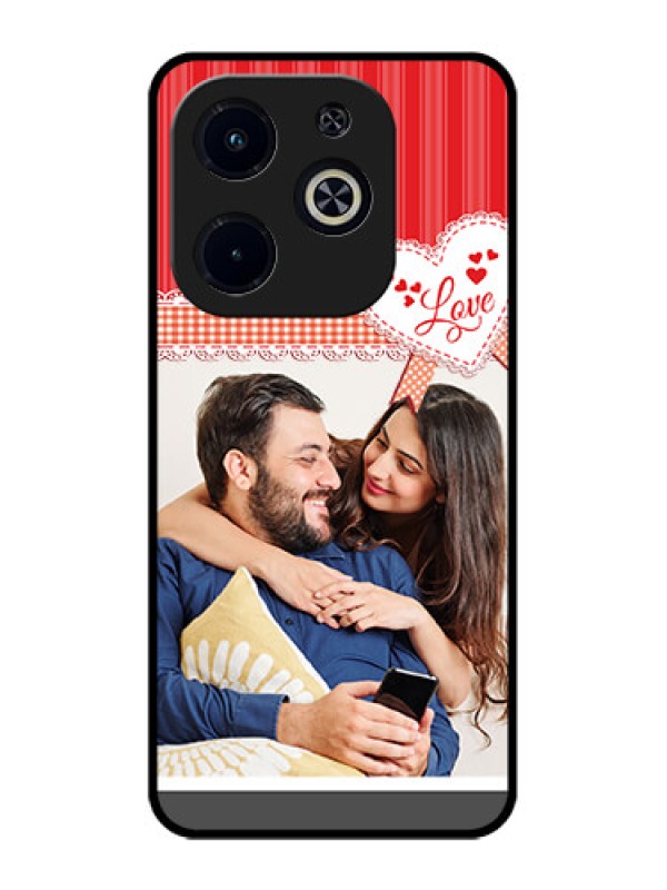 Custom Infinix Hot 40I Custom Metal Phone CaseRed Love Pattern Design