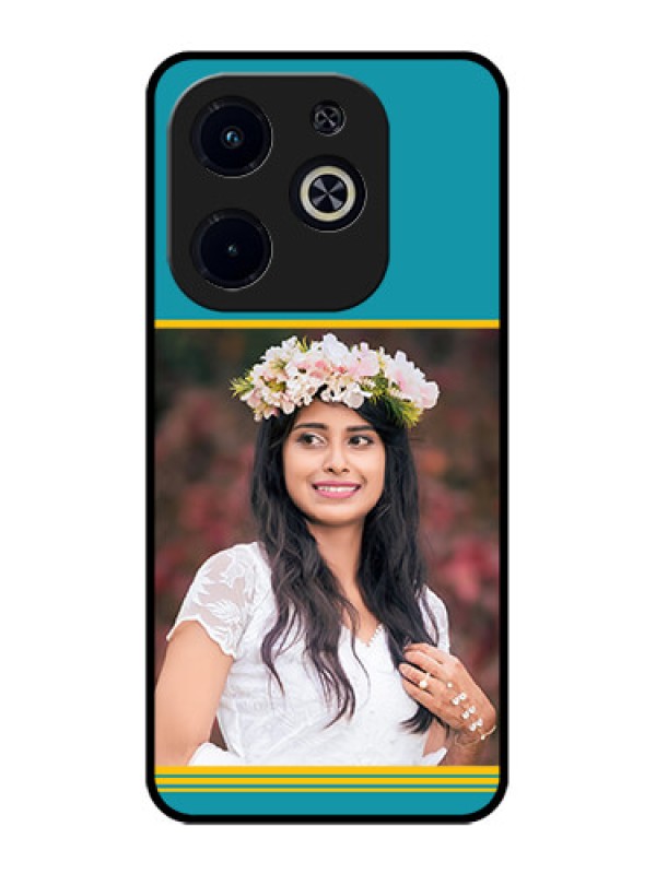 Custom Infinix Hot 40I Custom Metal Phone CaseYellow and Blue Design