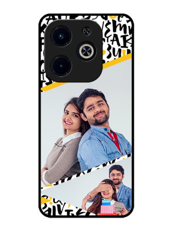 Custom Infinix Hot 40I Custom Metal Phone CaseLetters Pattern Design