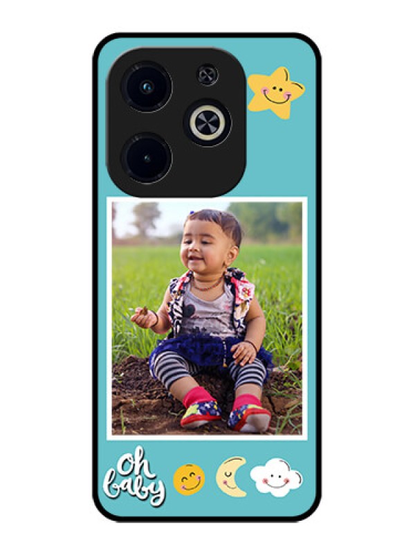 Custom Infinix Hot 40I Custom Metal Phone CaseSmiley Kids Stars Design