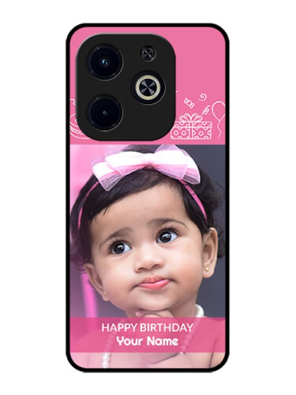 Custom Infinix Hot 40I Custom Metal Phone CaseWith Birthday Line Art Design