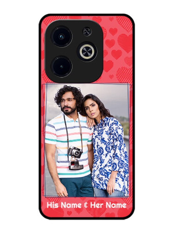 Custom Infinix Hot 40I Custom Metal Phone CaseWith Red Heart Symbols Design