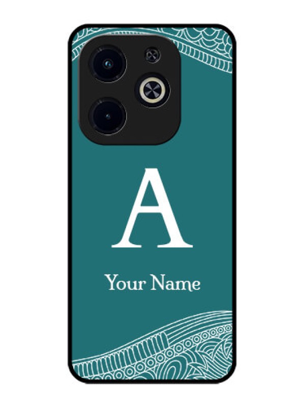 Custom Infinix Hot 40I Custom Metal Phone CaseLine Art Pattern With Custom Name Design