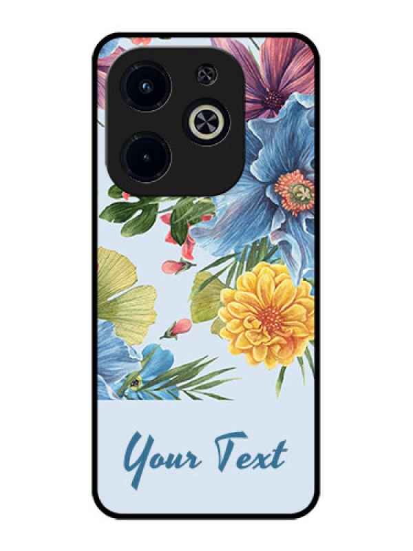 Custom Infinix Hot 40I Custom Metal Phone CaseStunning Watercolored Flowers Painting Design