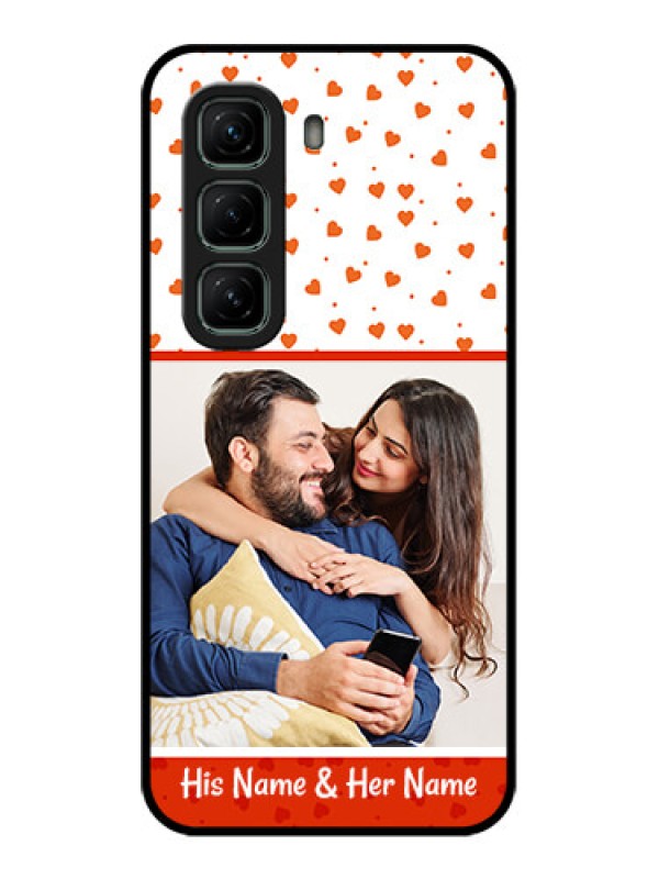 Custom Infinix Hot 50 5G Custom Metal Phone CaseOrange Love Symbol Design