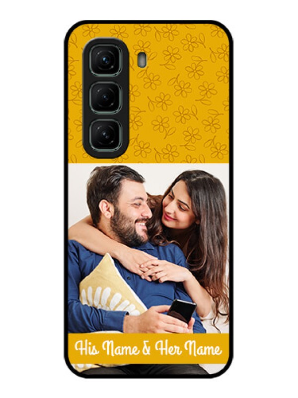 Custom Infinix Hot 50 5G Custom Metal Phone CaseYellow Floral Design