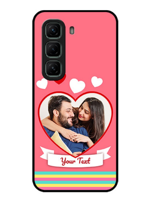 Custom Infinix Hot 50 5G Custom Metal Phone CaseLove Shapes Doodle Design