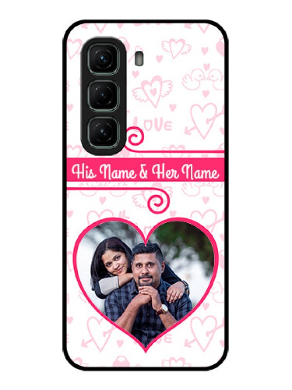 Custom Infinix Hot 50 5G Custom Metal Phone CaseHeart Shape Love Design