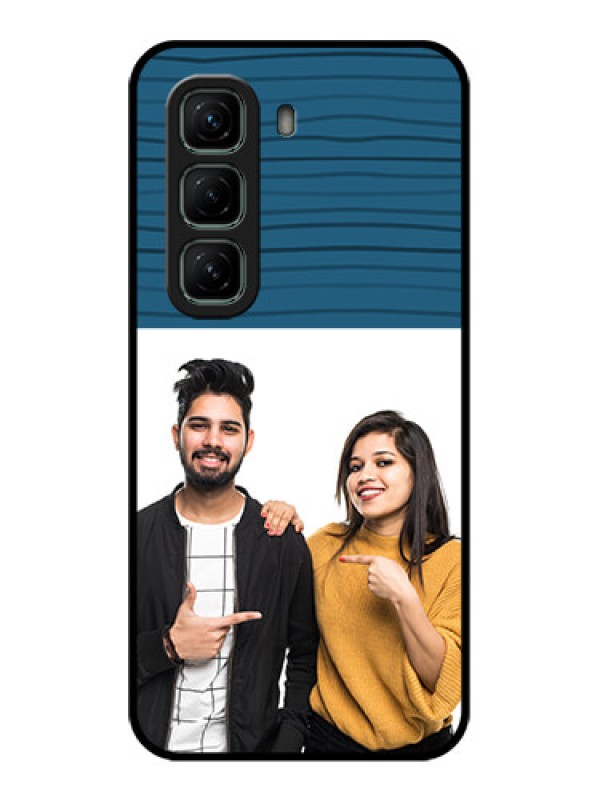 Custom Infinix Hot 50 5G Custom Metal Phone CaseBlue Pattern Cover Design