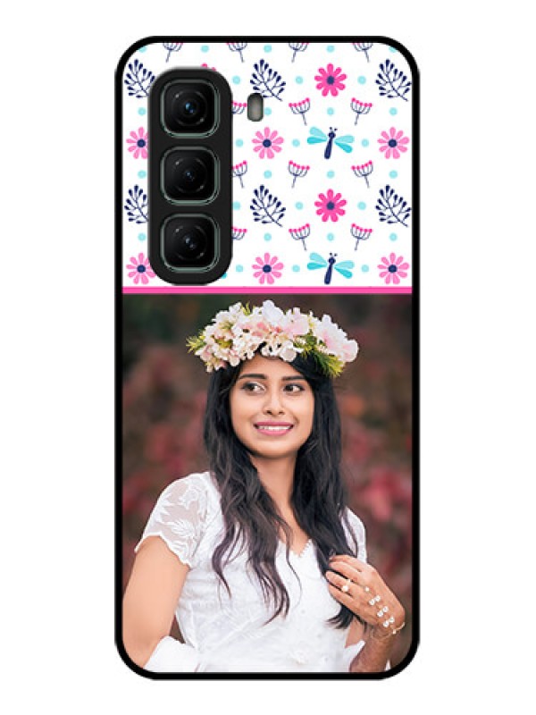 Custom Infinix Hot 50 5G Custom Metal Phone CaseColorful Flower Design