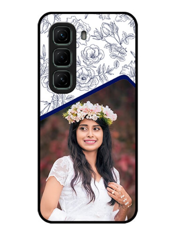 Custom Infinix Hot 50 5G Custom Metal Phone CaseClassy Floral Design