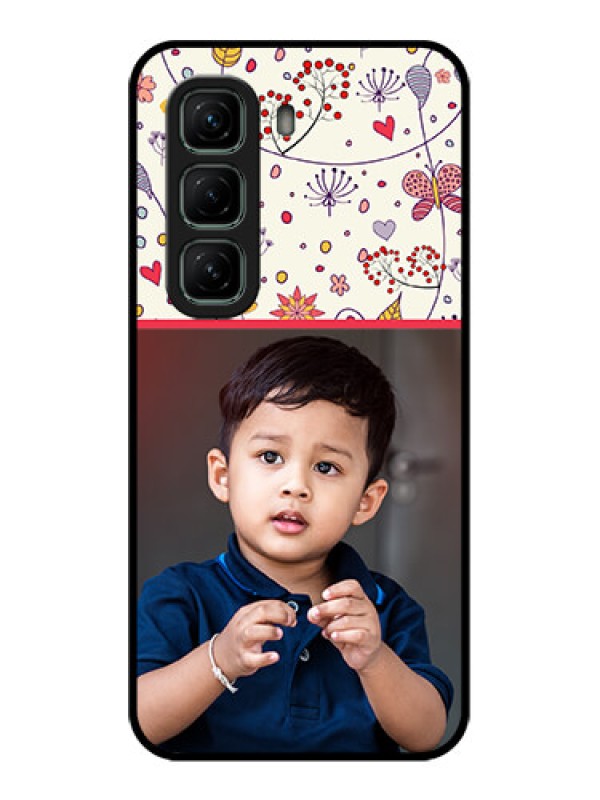 Custom Infinix Hot 50 5G Custom Metal Phone CasePremium Floral Design