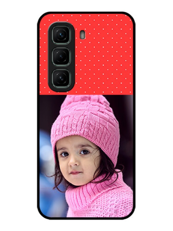 Custom Infinix Hot 50 5G Custom Metal Phone CaseRed Pattern Design