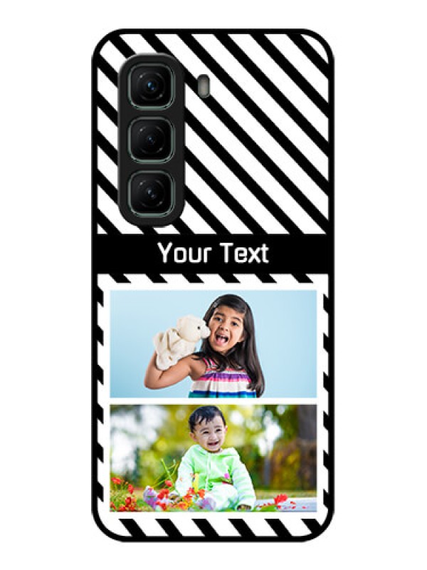 Custom Infinix Hot 50 5G Custom Metal Phone CaseBlack And White Stripes Design