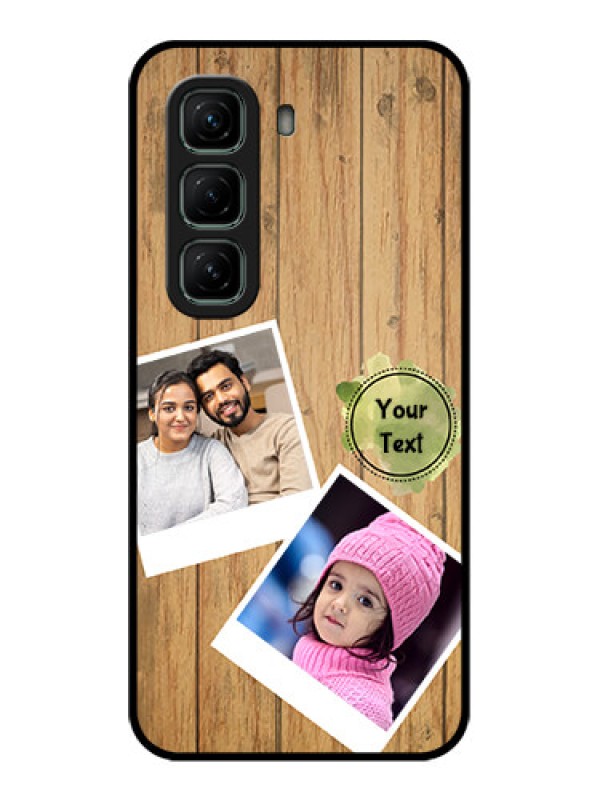 Custom Infinix Hot 50 5G Custom Metal Phone CaseWooden Texture Design