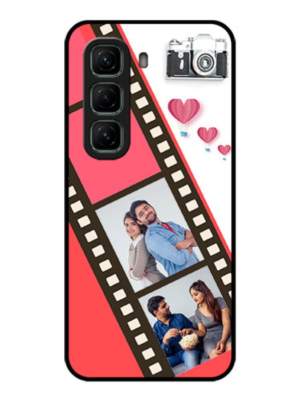 Custom Infinix Hot 50 5G Custom Metal Phone Case3 Image Holder With Film Reel