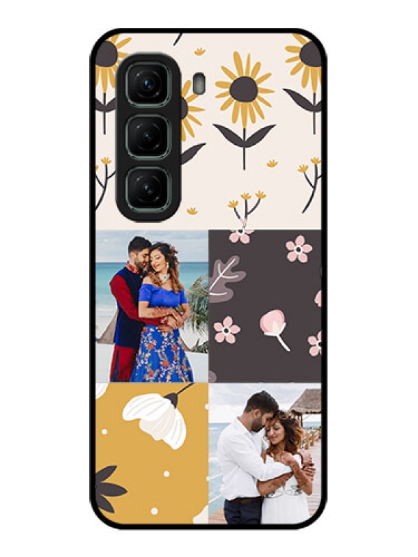 Custom Infinix Hot 50 5G Custom Metal Phone Case3 Images With Floral Design