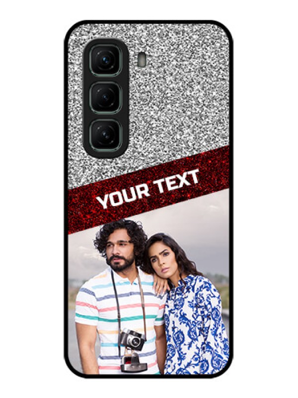 Custom Infinix Hot 50 5G Custom Metal Phone CaseImage Holder With Glitter Strip Design