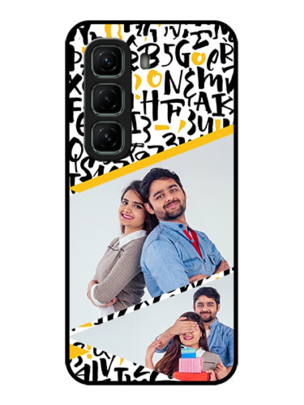 Custom Infinix Hot 50 5G Custom Metal Phone CaseLetters Pattern Design