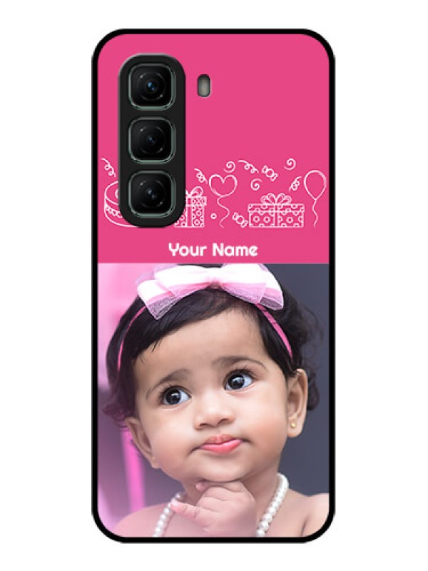 Custom Infinix Hot 50 5G Custom Metal Phone CaseWith Birthday Line Art Design