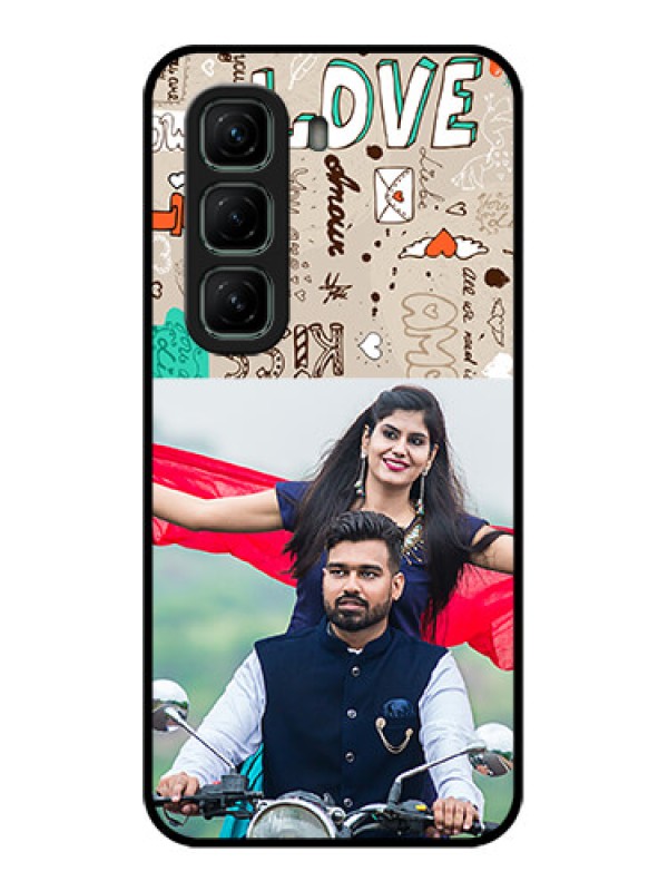 Custom Infinix Hot 50 5G Custom Metal Phone CaseLove Doodle Pattern