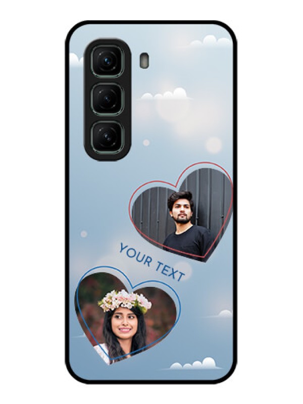 Custom Infinix Hot 50 5G Custom Metal Phone CaseBlue Color Couple Design