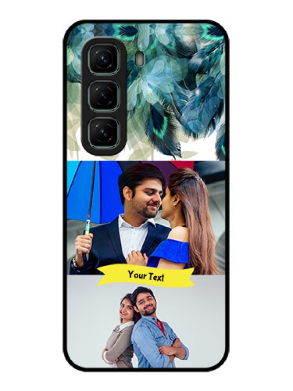 Custom Infinix Hot 50 5G Custom Metal Phone CaseImage With Boho Peacock Feather Design