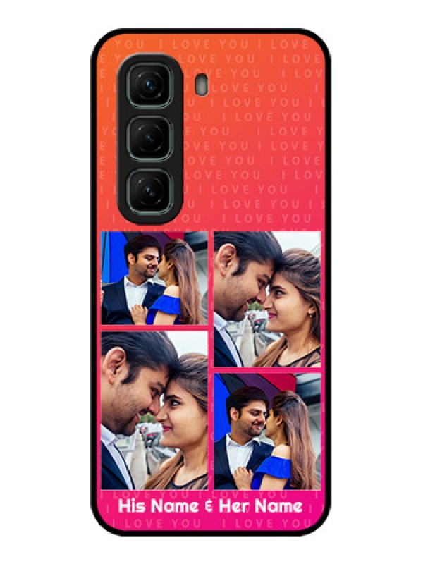 Custom Infinix Hot 50 5G Custom Metal Phone CaseI Love You Pink Design