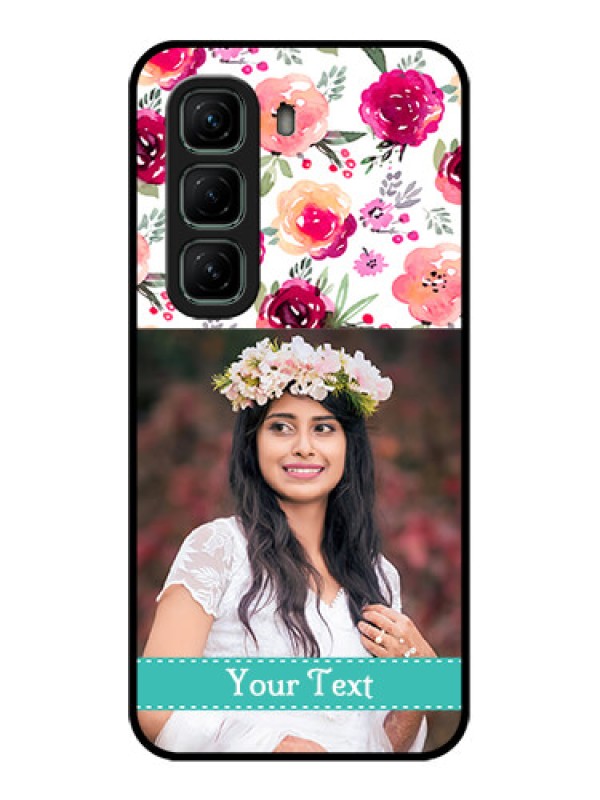 Custom Infinix Hot 50 5G Custom Metal Phone CaseWater Colors Floral Design