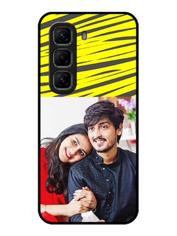 Custom Infinix Hot 50 5G Custom Metal Phone CaseYellow Abstract Design