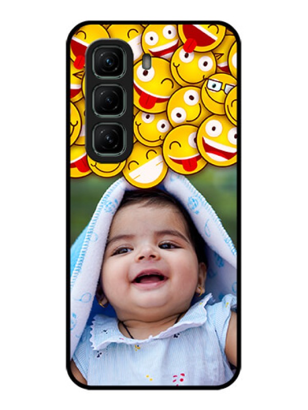 Custom Infinix Hot 50 5G Custom Metal Phone CaseWith Smiley Emoji Design