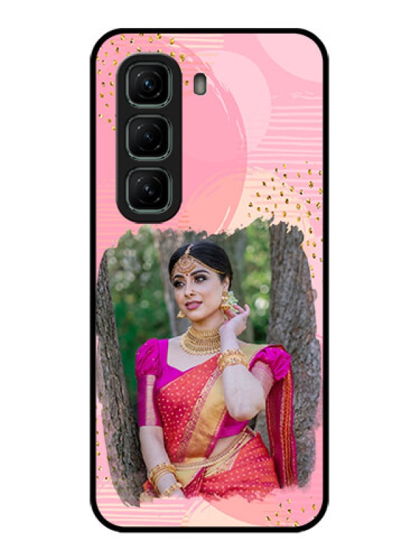 Custom Infinix Hot 50 5G Custom Metal Phone CaseGold Glitter Splash Design