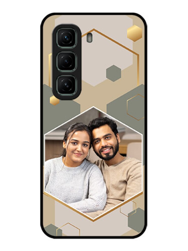 Custom Infinix Hot 50 5G Custom Metal Phone CaseStylish Hexagon Pattern Design