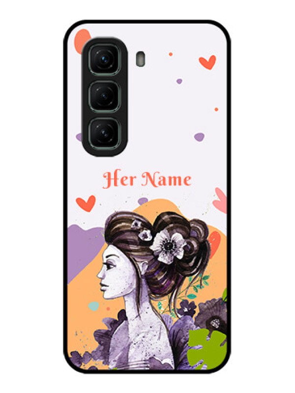 Custom Infinix Hot 50 5G Custom Metal Phone CaseWoman And Nature Design